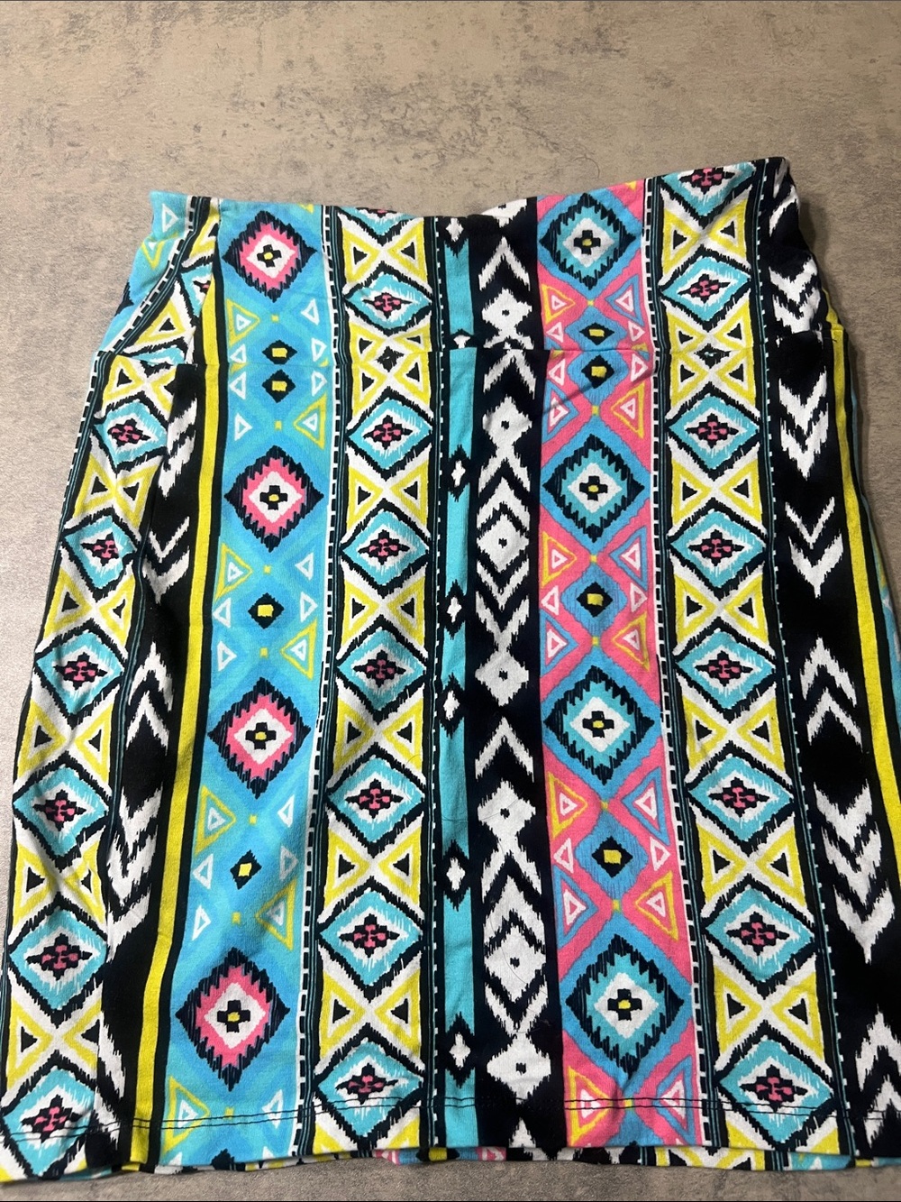 Forever 21 Bright Aztec Mini Skirt - Turquoise, Pink, Yellow, Black